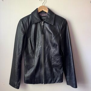 Express Leather Zip Up Blazer